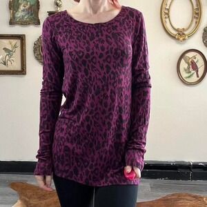 Juicy Couture Purple Leopard Print Long Sleeve Y2K Top